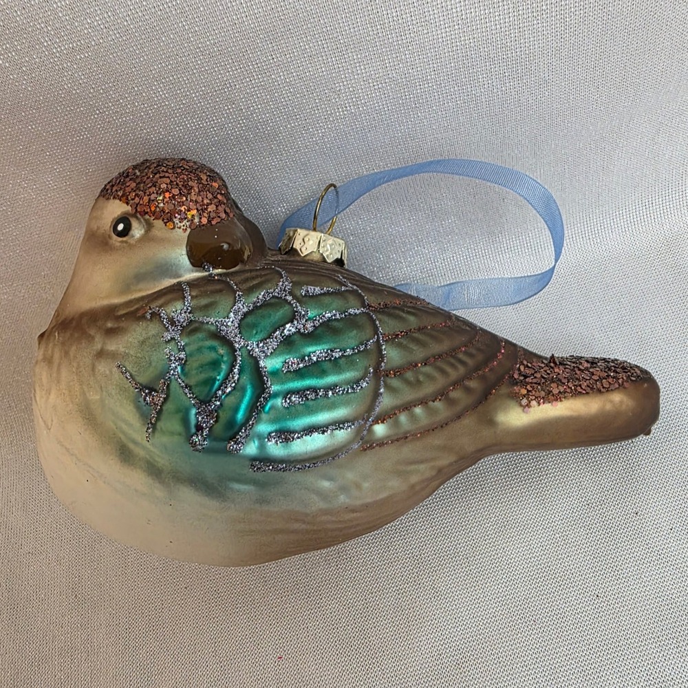 Vintage Lot of 6 Blown Glass Christmas Ornaments in Purple Lavender Green Silver - Picture 2 of 16
